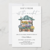 Brautparty außerhalb des Marktes - Blume Einladung (Vorderseite)