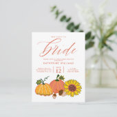 Brautparty | Autumn Pumpkins Postcard Postkarte (Stehend Vorderseite)