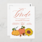 Brautparty | Autumn Pumpkins Postcard Postkarte (Vorne/Hinten)