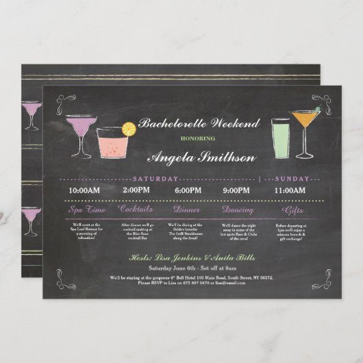 Brautparty Bachelorette Programm (Vorne/Hinten)