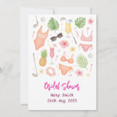 Brautparty Bachelorette zum Thema Golf Hawaii Einladung (Vorderseite)