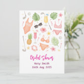 Brautparty Bachelorette zum Thema Golf Hawaii Einladung (Stehend Vorderseite)