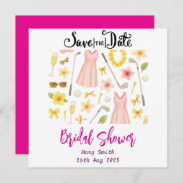 Brautparty Bachelorette zum Thema Golf Hawaii Save The Date