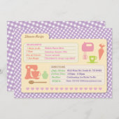 Brautparty-Backen-Rezept-Karte backen Party Einladung (Vorne/Hinten)