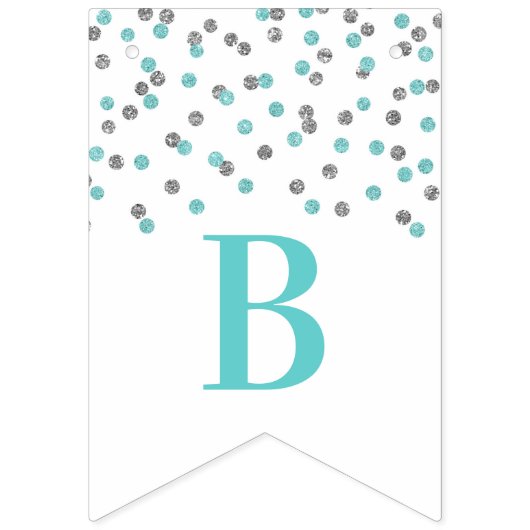 Brautparty Banner Blue Silver Confetti (Zweite Fahne)