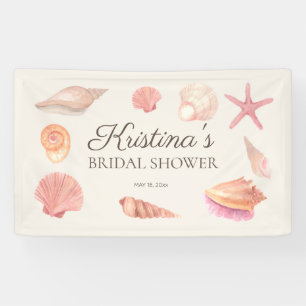 Brautparty Beach Party Pink Seashells Banner