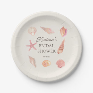 Brautparty Beach Party Pink Seashells Pappteller