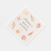 Brautparty Beach Party Pink Seashells Serviette (Ecke)