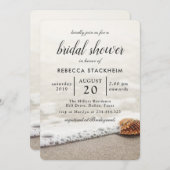 Brautparty | Beach Sand Seashell | Modern Einladung (Vorne/Hinten)