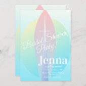 Brautparty Beach Surfen Sun Pink Einladung (Vorne/Hinten)