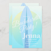 Brautparty Beach Surfing Sun Blue Einladung (Vorne/Hinten)