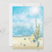 Brautparty Beach Wedding Hat Palm Leaf Seashell Einladung (Rückseite)