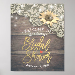Brautparty Begrüßungslace Sonnenblumenleuchten Poster