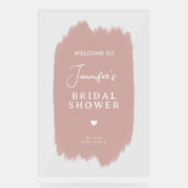 Brautparty Begrüßungsskript Dusty Rose Pink Paint Acrylschild (Vorderseite)