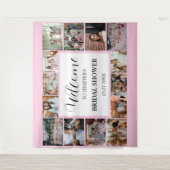 Brautparty Begrüßungsskript Pink 14 FotoCollage Wandteppich (Vorderseite)