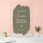 Brautparty Begrüßungsskriptbildfarbe Grün Acrylschild (Hochzeit)