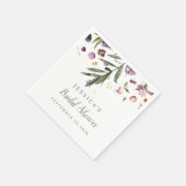 Brautparty Begrüßungszeichen Fallende Blumen Lila Serviette (Ecke)