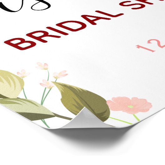 Brautparty Begrüßungszeichen, rot, rot, blau, Euka Poster (Ecke)