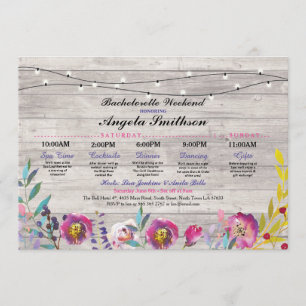 Brautparty beleuchtet Blumenhölzernes Einladung