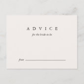 Brautparty Beratung für die Bride Black und Taupe Hinweiskarte (Vorderseite)