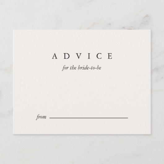 Brautparty Beratung für die Bride Black und Taupe Hinweiskarte (Vorderseite)