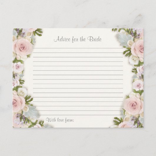 Brautparty Beratung für die Rose der Braut Hübsche Hinweiskarte (Vorderseite)
