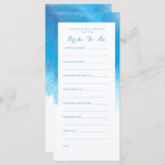 Brautparty Beratung Sommer Blaue Wasserfarbe (Vorne/Hinten)