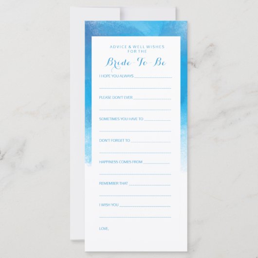 Brautparty Beratung Sommer Blaue Wasserfarbe (Vorderseite)