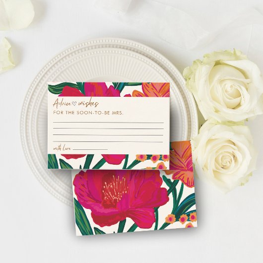 Brautparty-Beratung und Wünsche in Blütezeit Begleitkarte