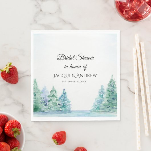 Brautparty Bergkiefern Seepromenade Serviette (Beispiel)