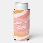 Brautparty Betrunken in Liebe Retro Rosa Dose Kühl Selters Dosenkühler (Seltzer Vorderseite)