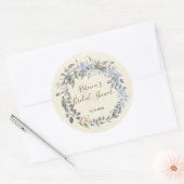 Brautparty bevorzugt Aufkleber bohblau floralblau (Umschlag)