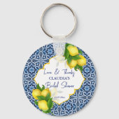 Brautparty bevorzugt blaue Fliesen Zitrone Amalfi Schlüsselanhänger (Vorderseite)