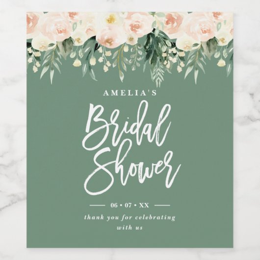 Brautparty bevorzugt Blumengeschenk Weinetikett (Einzelnes Label)