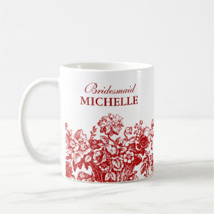 Brautparty-Bevorzugungs-Blumenkorb-Rot Kaffeetasse