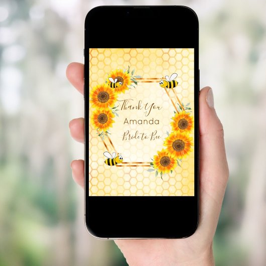 Brautparty Bienenwabenkraut Blumenkarte Danke Kart Einladung