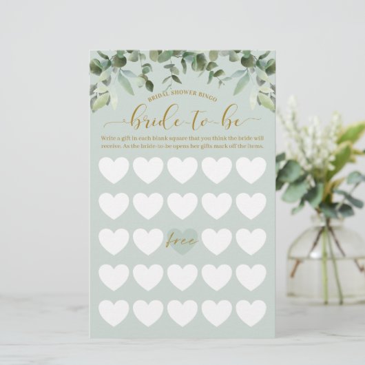 Brautparty Bingo-Aquarellfolien (Stehend Vorderseite)