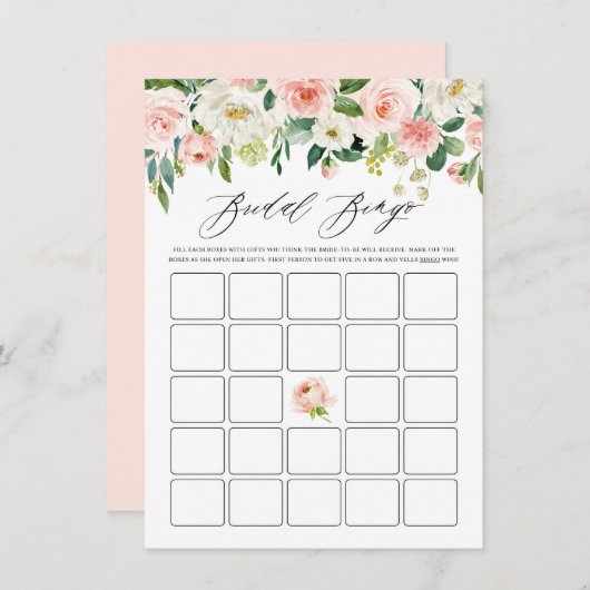 Brautparty Bingo Begleitkarte (Vorne/Hinten)