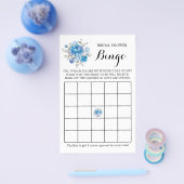 Brautparty Bingo Blueflower Game Card Flyer (Einzeln)