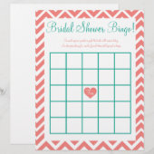 Brautparty Bingo Coral Aquamarin (Vorne/Hinten)