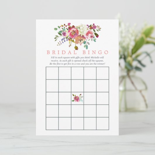 Brautparty Bingo Einladung (Stehend Vorderseite)