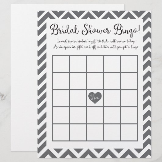 Brautparty Bingo Game (Vorne/Hinten)