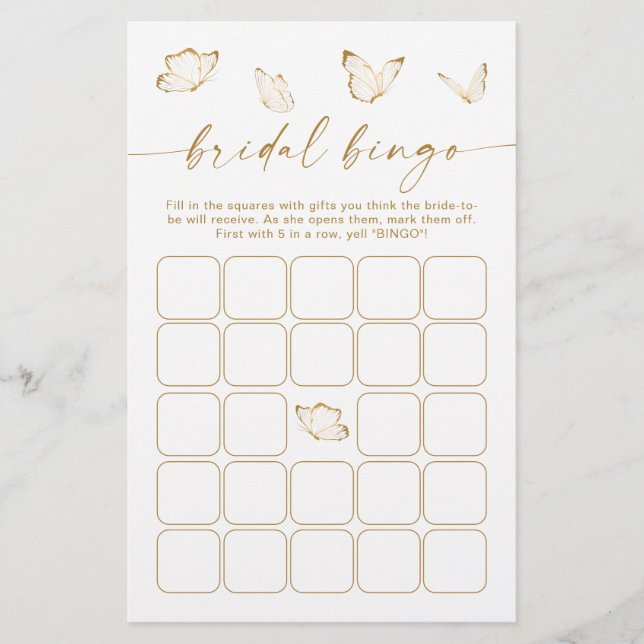 Brautparty Bingo Game (Vorderseite)