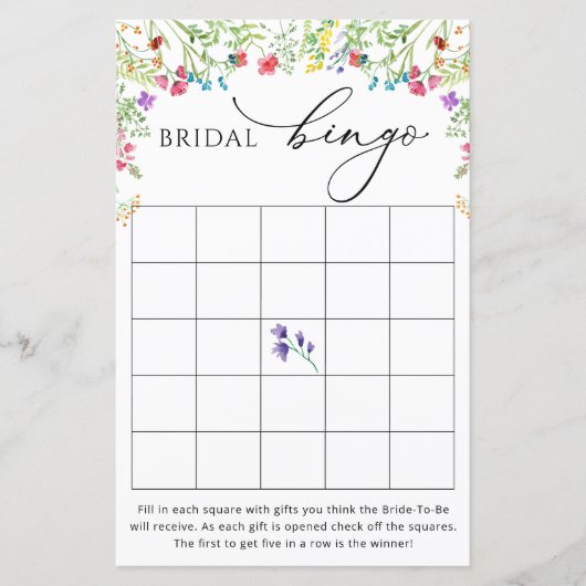 Brautparty Bingo Game (Vorderseite)