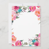 Brautparty Bingo Game | Aquarellfarbe Rosa Blütenf (Rückseite)