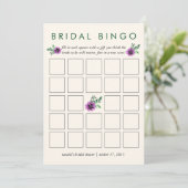 Brautparty Bingo Game Card | Lila Pansy (Stehend Vorderseite)