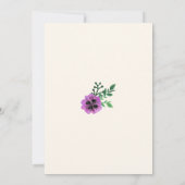 Brautparty Bingo Game Card | Lila Pansy (Rückseite)