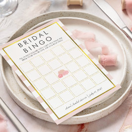 Brautparty Bingo Game Card | Pink Stripe Peony