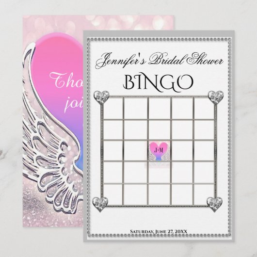 Brautparty Bingo Game Template Einladung (Vorne/Hinten)