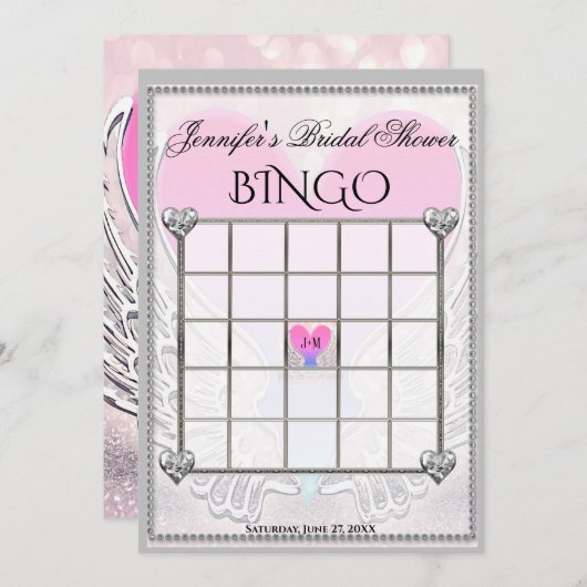 Brautparty Bingo Game Template Einladung (Vorne/Hinten)